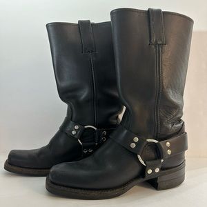 Frye Steel Toe Leather Motorcycle Boots Size 7 Women